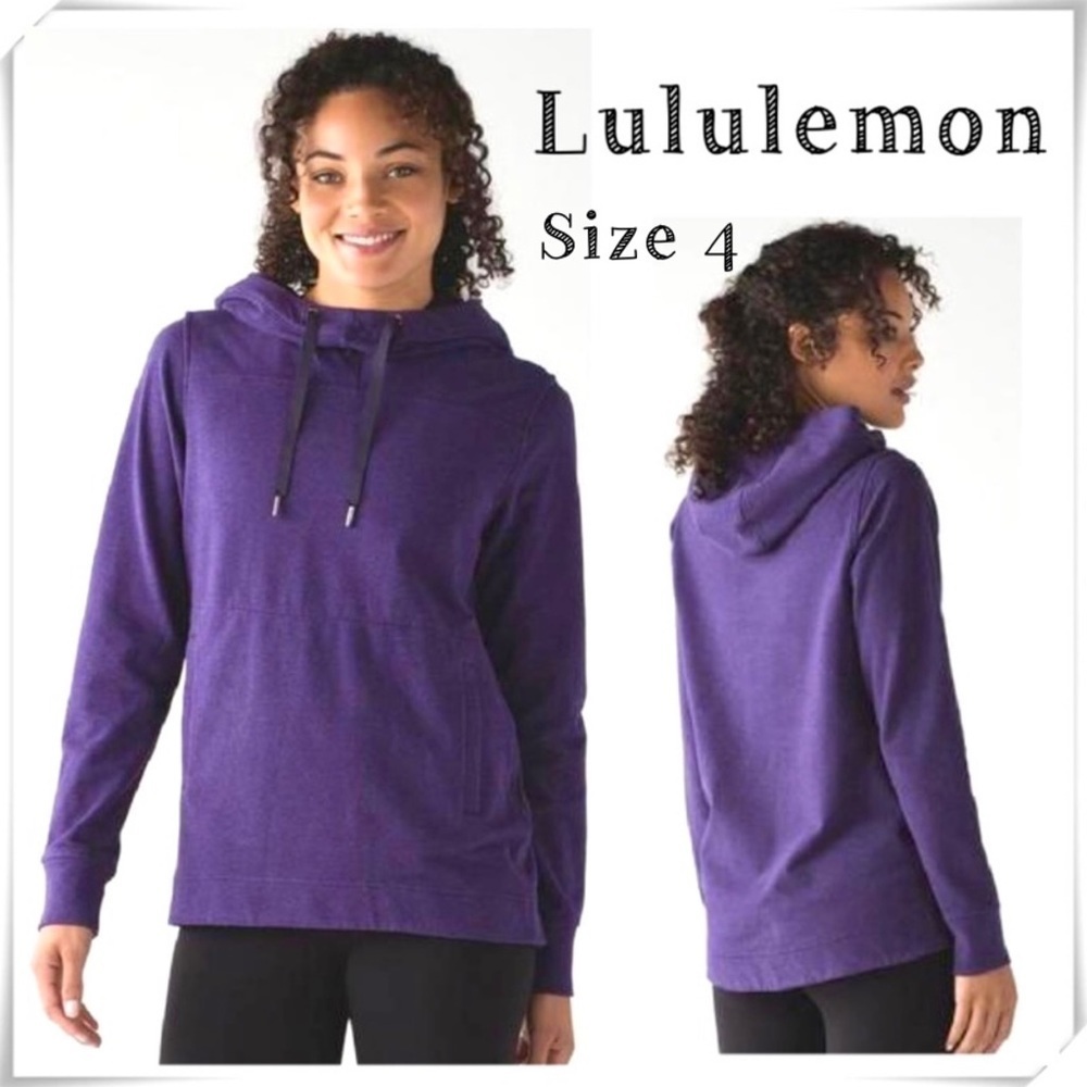 LULULEMON Hoodie Sweatshirt Activewear Top Pullover Hoodie in Dark Purple Size 4